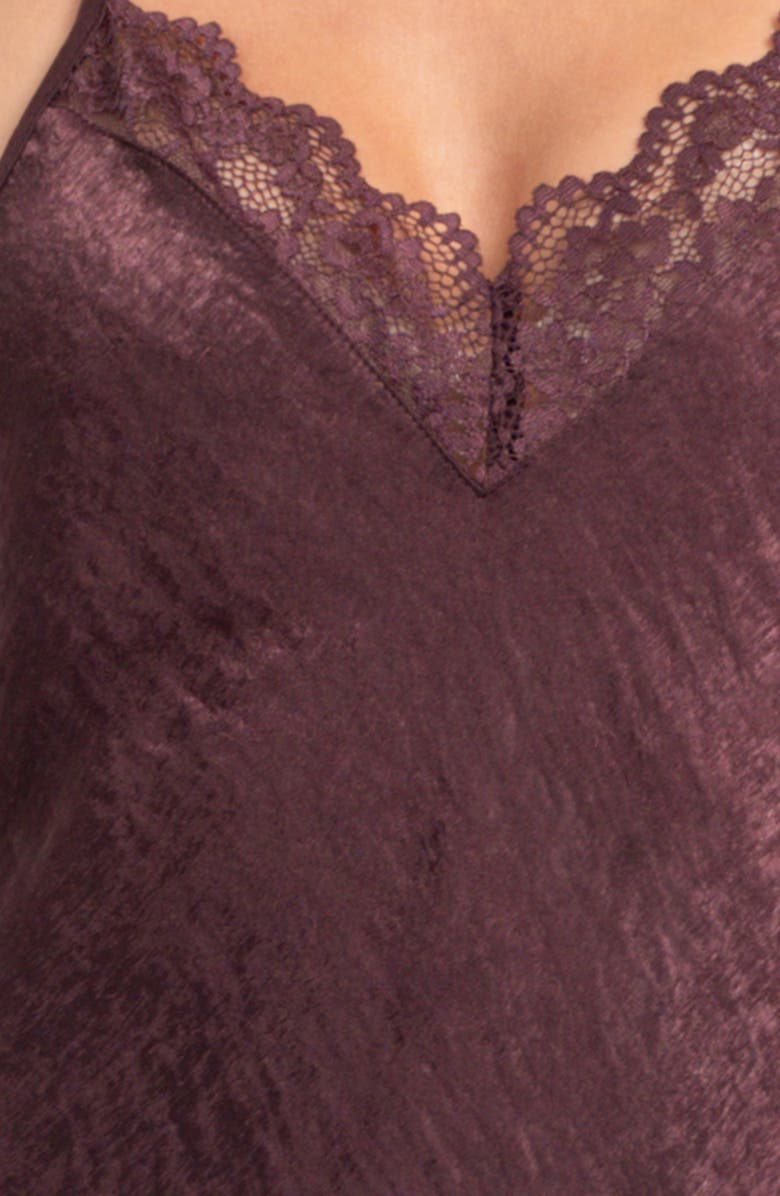 In Bloom by Jonquil Crinkle Satin Short Pajamas, Alternate, color, Chocolate