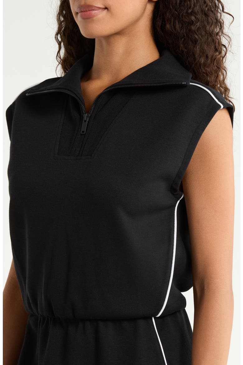 Airpique Half Zip Modal Blend Dress, Alternate, color, VERY BLACK