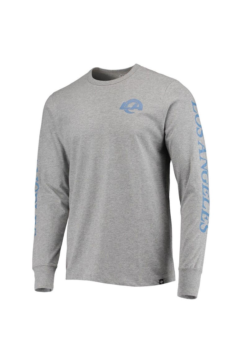 Men's '47 Gray Los Angeles Rams Franklin Long Sleeve T-Shirt, Alternate, color, Gray