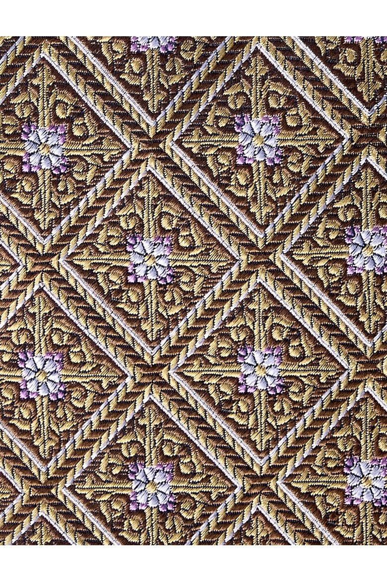 Big & Tall Medallion Silk Tie, Alternate, color, TAN