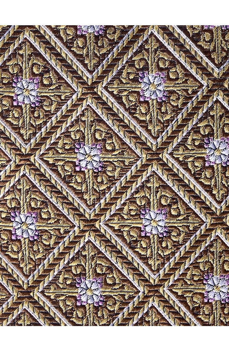 Oak Hill Premium by DXL Big & Tall Medallion Silk Tie, Alternate, color, Tan