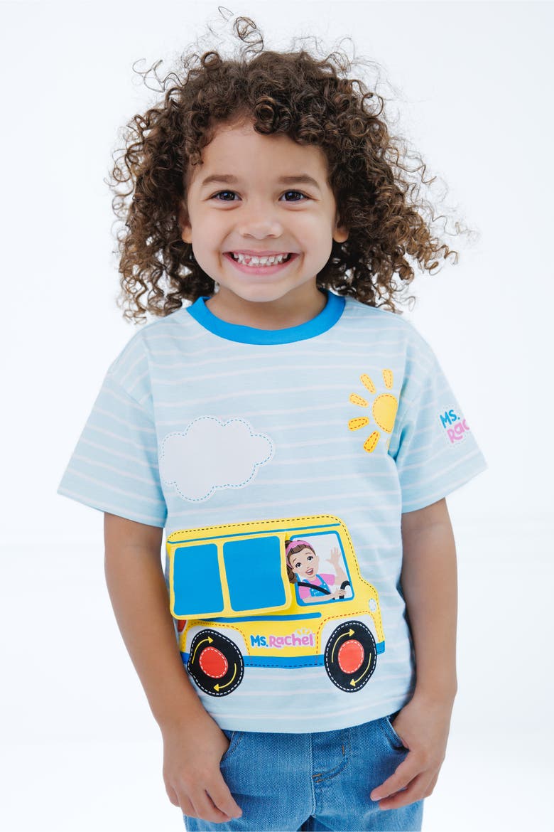 Short Sleeve T-Shirt with 3D Flap, Alternate, color, Light Blue Stripe