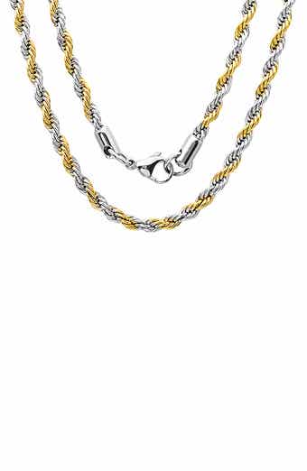 Two Tone Stainless Steel Chain Necklace