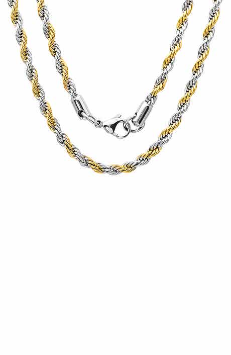Two Tone Stainless Steel Chain Necklace