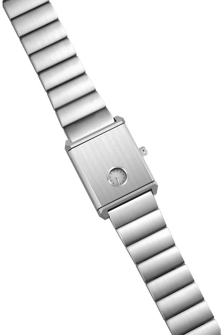 Pulse Locket Tank Bracelet Watch, 26mm x 30mm, Alternate, color, SILVER