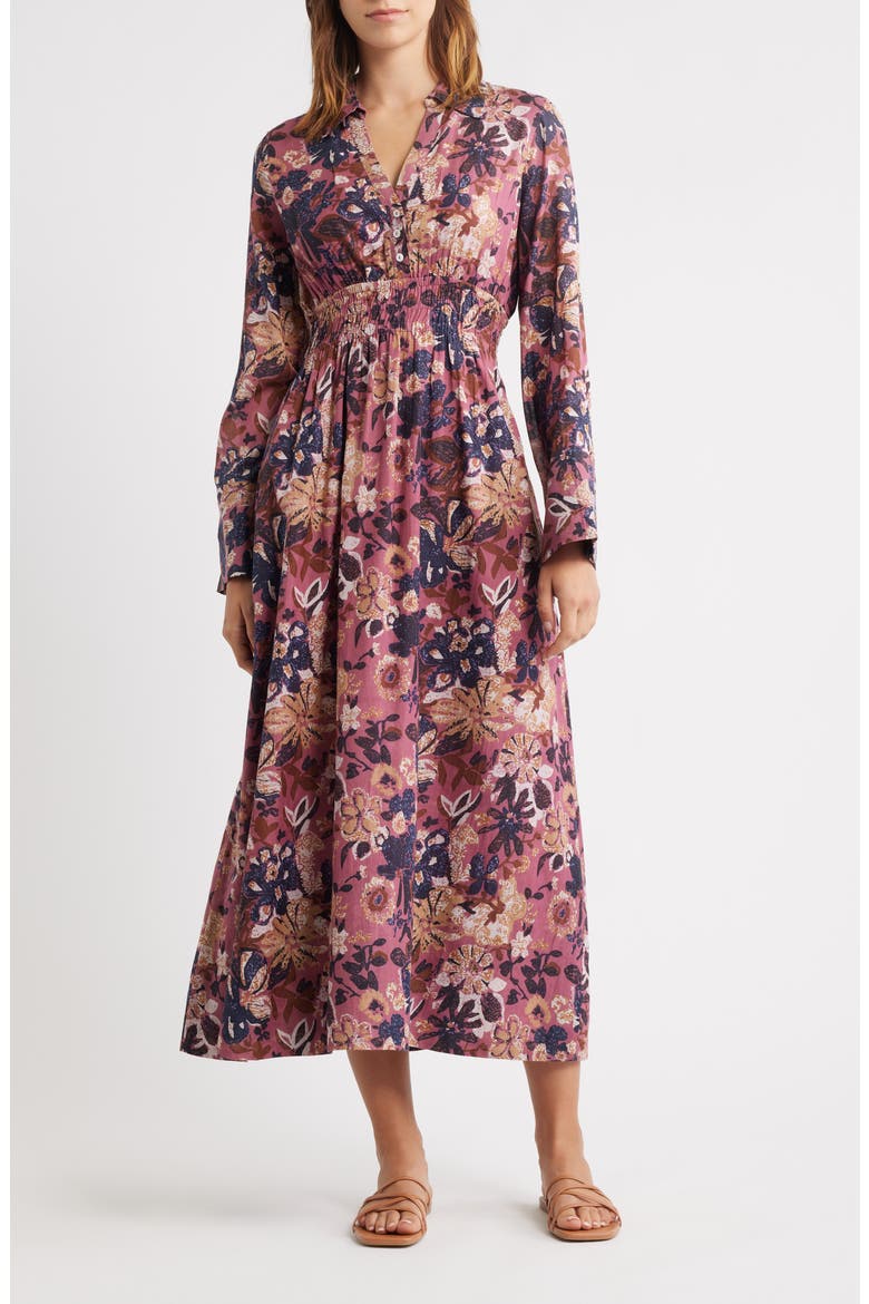 Tharini Long Sleeve Midi Dress, Main, color, BERGAMO PRINT