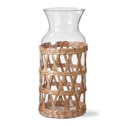 Island Collection Clear Glass Carafe with Braided Sleeve