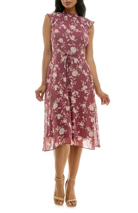 Smock Chiffon Midi Dress
