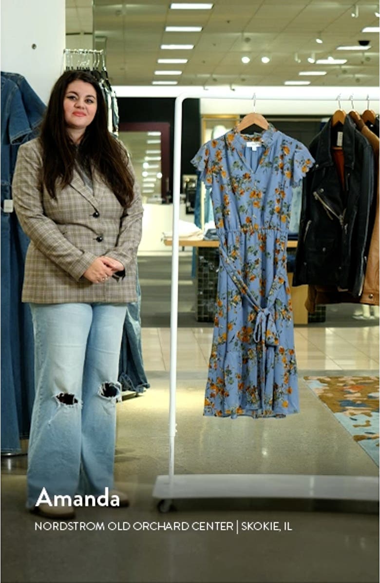 Floral Scallop Trim Chiffon Midi Dress, sales video thumbnail