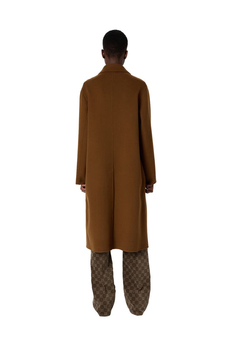 Milena Tailored Double-Breasted Coat, Alternate, color, Cigar
