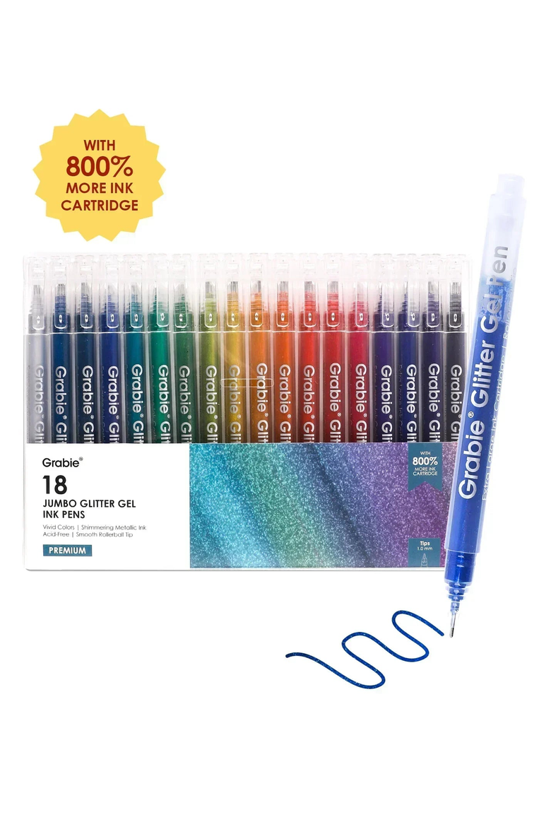 Jumbo Iridescent Glitter Gel Ink Pen Set, Main, color, Iridescent Assorted