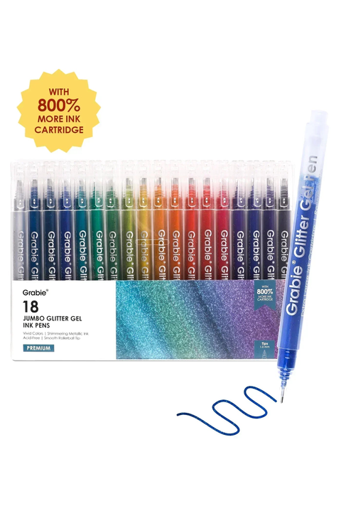 Jumbo Iridescent Glitter Gel Ink Pen Set