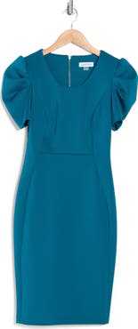 Calvin Klein Short Sleeve Scuba Sheath Dress