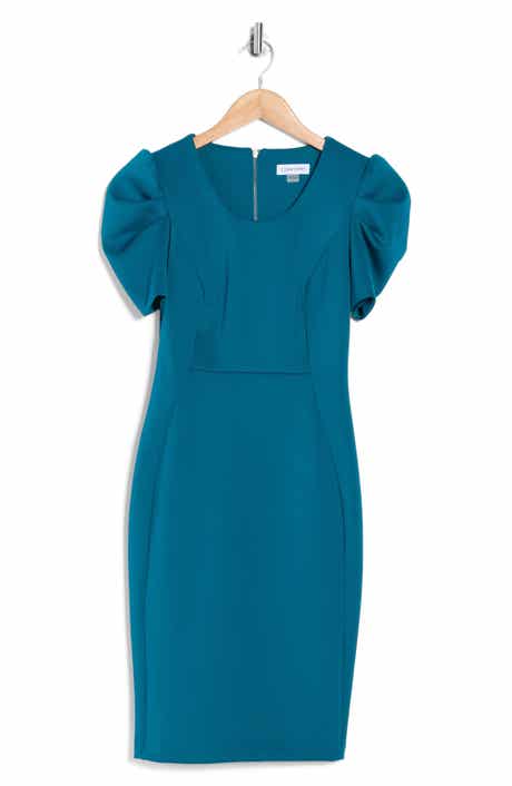 Calvin Klein Short Sleeve Scuba Sheath Dress