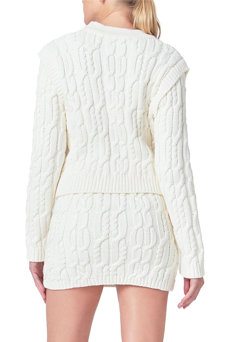 Cable Stitch Cardigan, Alternate, color, IVORY