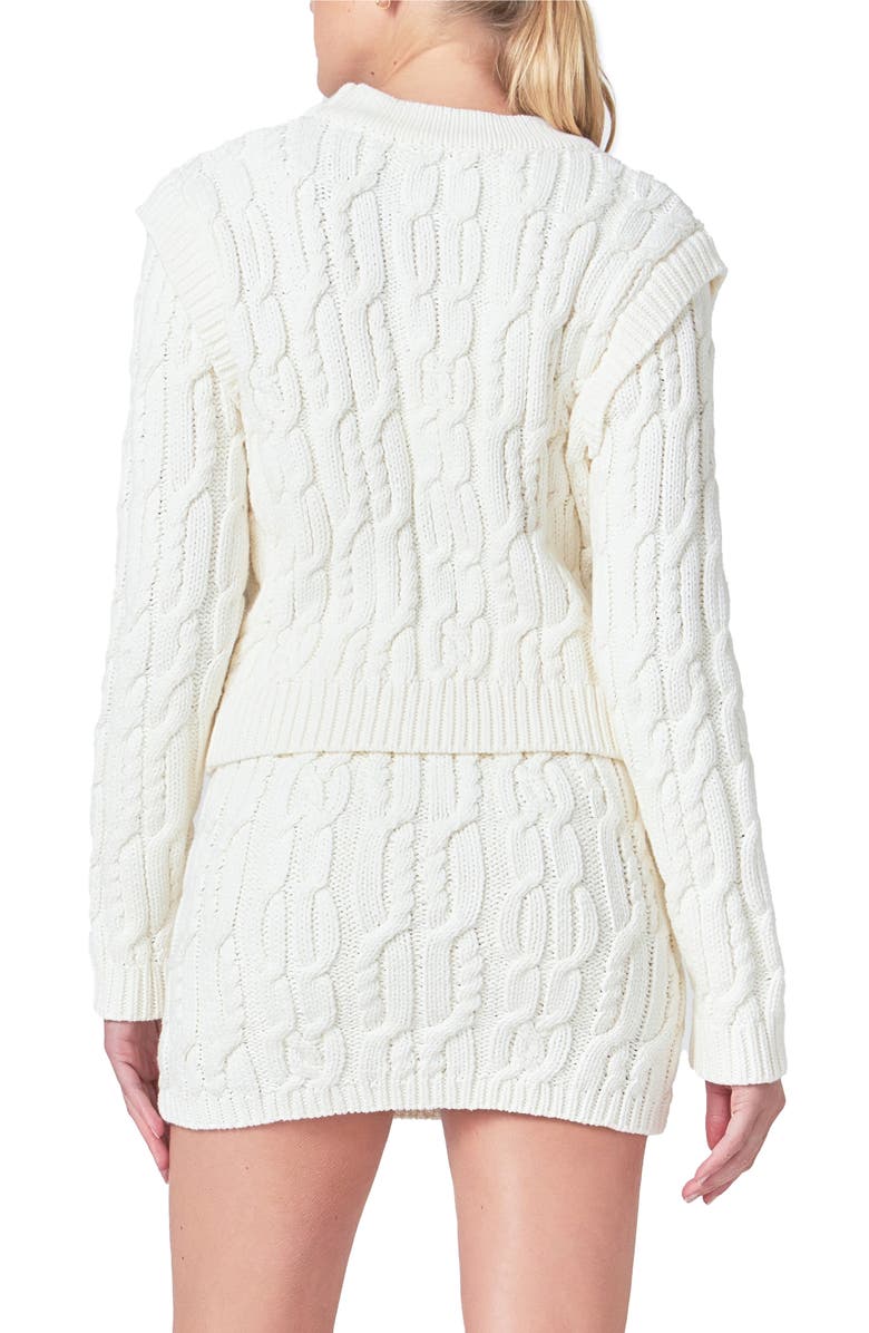 Endless Rose Cable Stitch Cardigan, Alternate, color, Ivory
