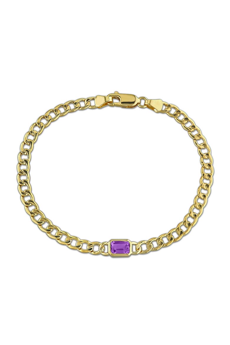 Gemstone Link Bracelet 14K, Main, color, Amethyst