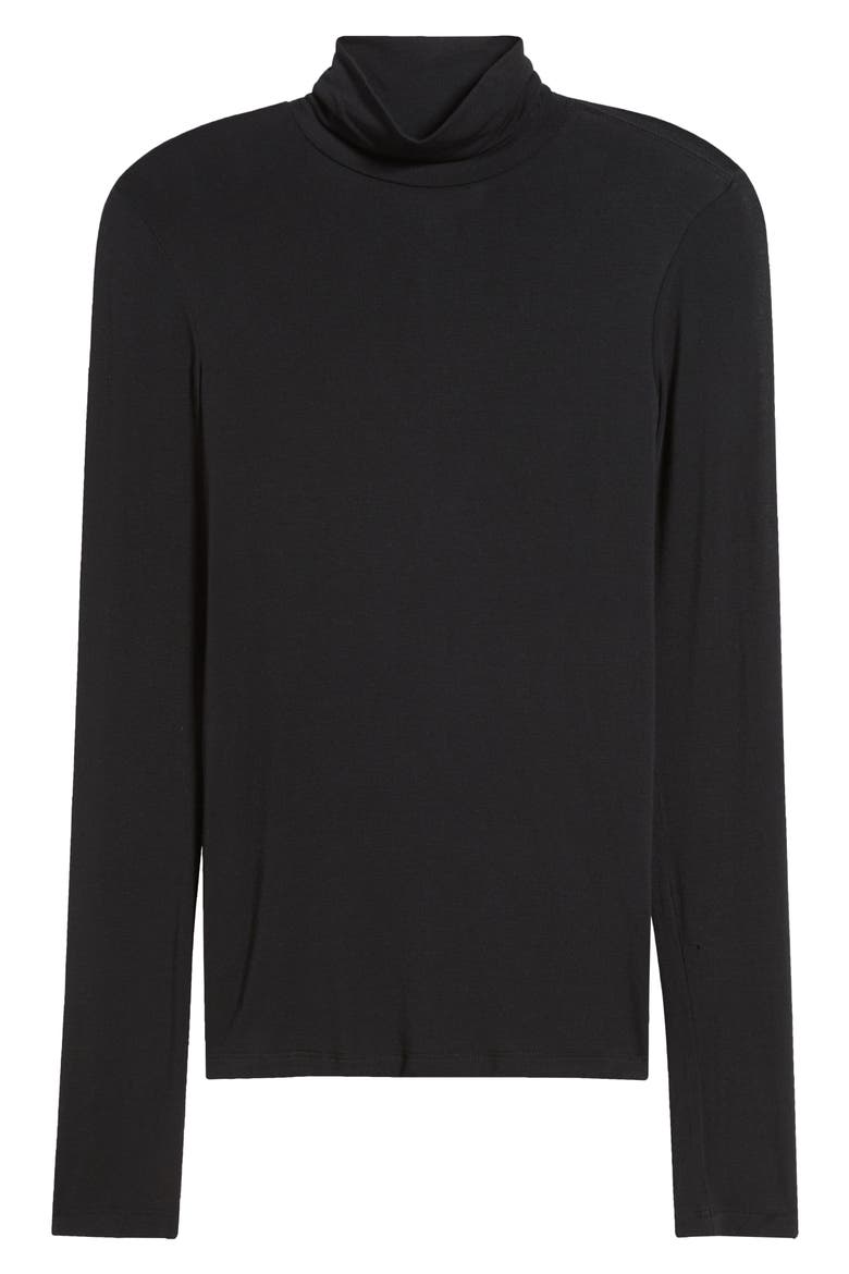 Sheer Layering Turtleneck, Alternate, color, BLACK