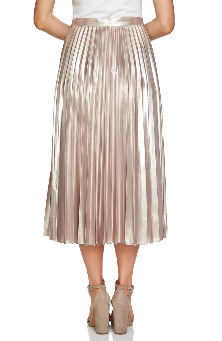 1.STATE Metallic Pleated Midi Skirt, Alternate, color,