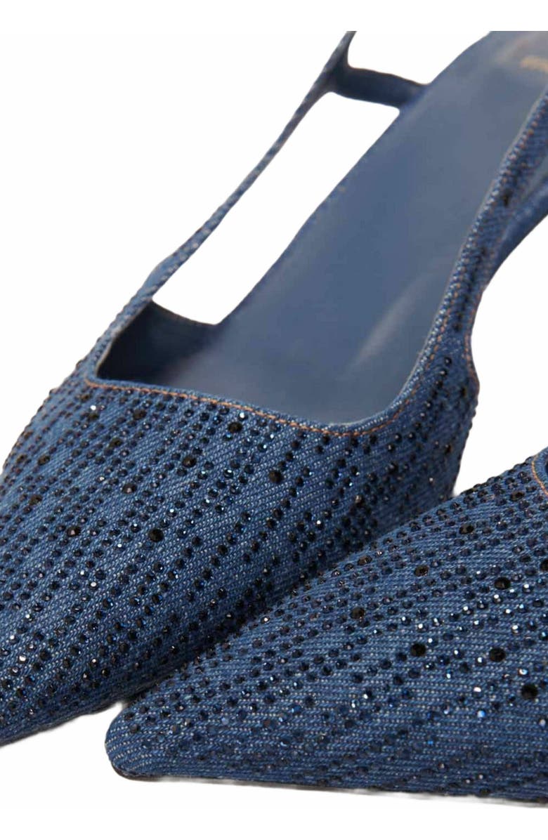 maje Slingback pump in rhinestone denim, Alternate, color,