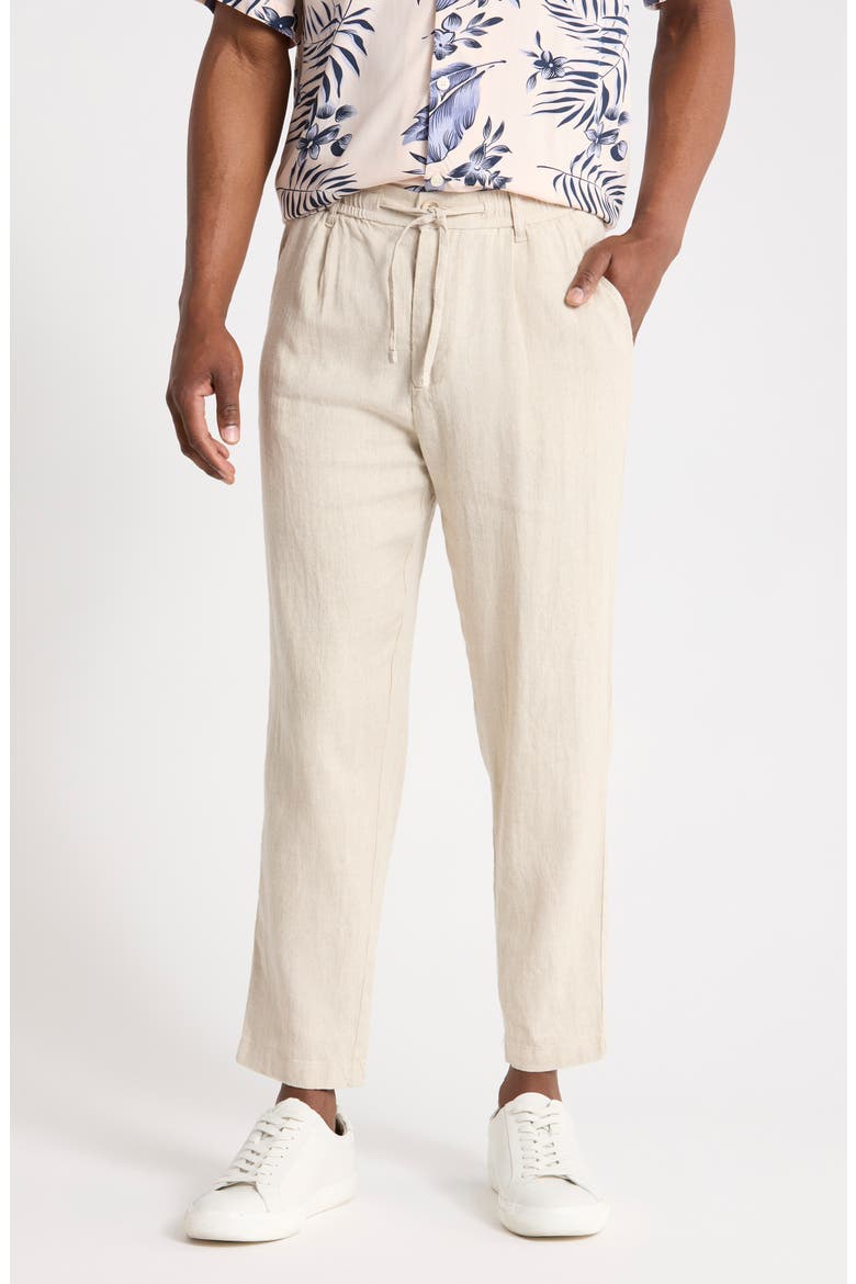 Linen & Cotton Blend Pants, Main, color, LIGHT SAND