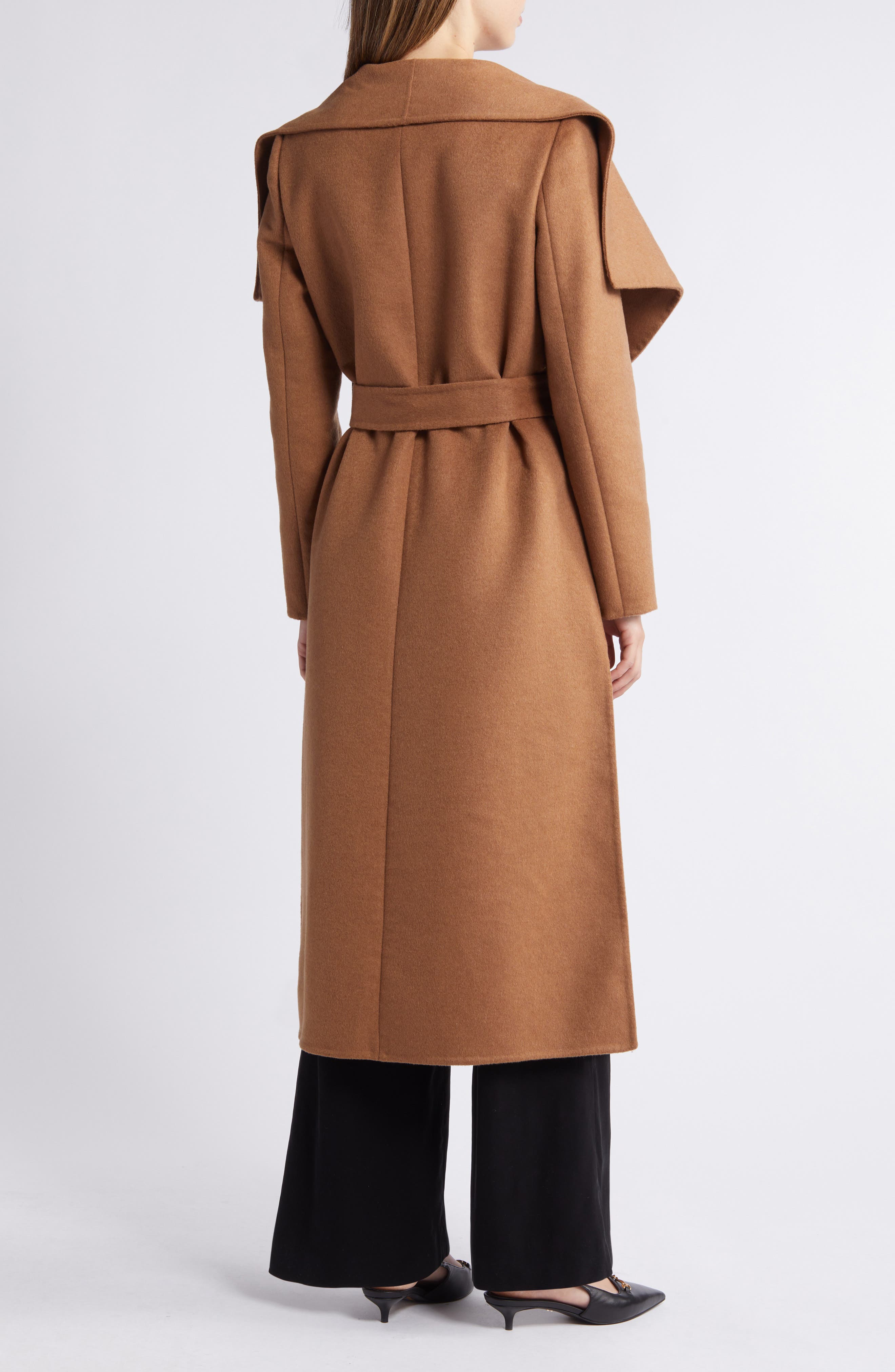 bcbg belted wrap coat