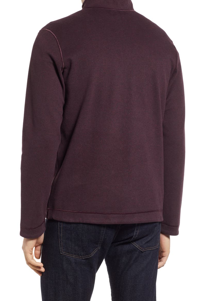 Reversible Quarter Zip Pullover, Alternate, color, BURGUNDY/ CHARCOAL