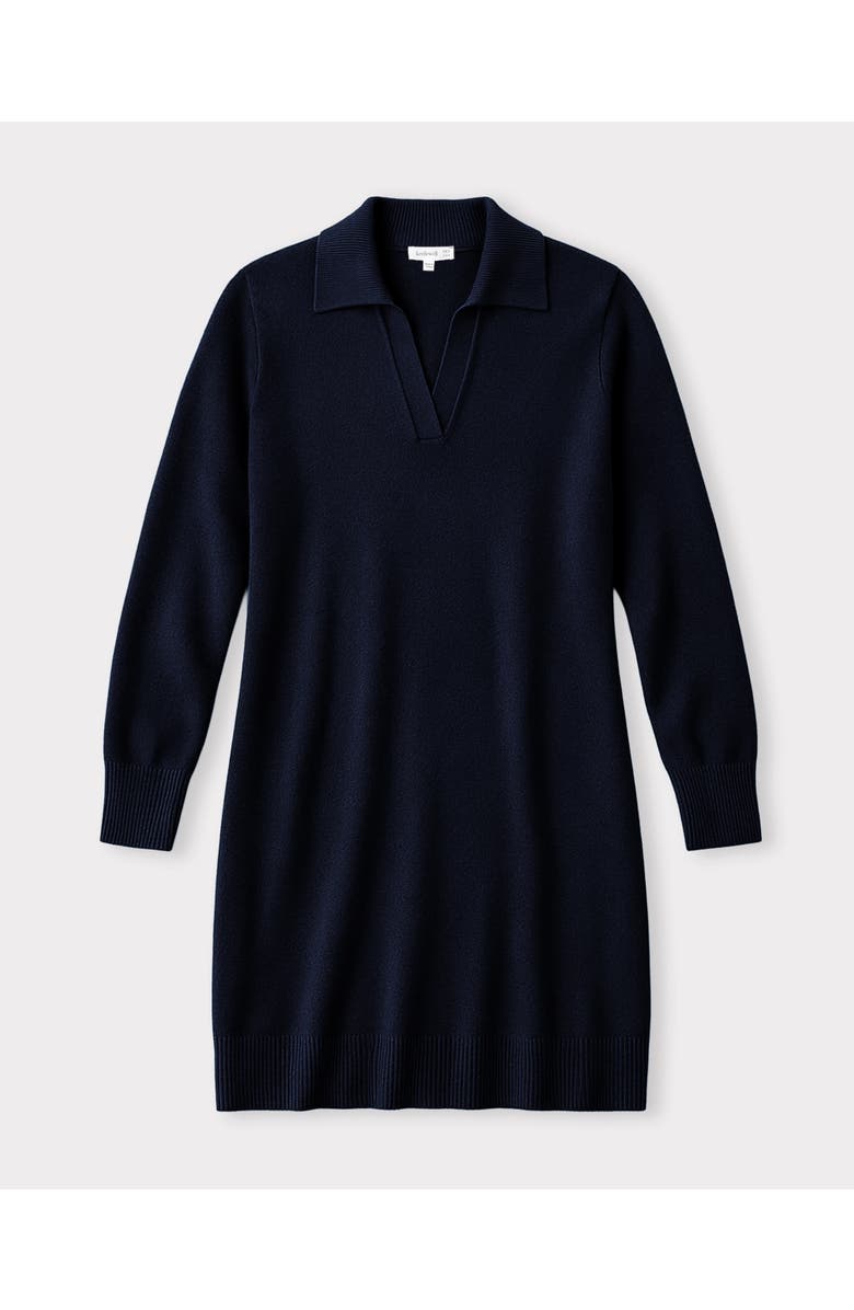 Kettlewell Trophy Neck Wool Shirt Dress, Alternate, color, Dark Navy