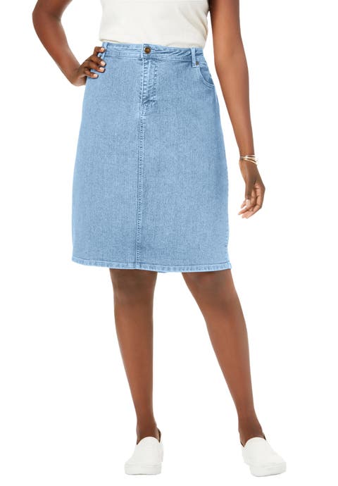 True Fit Stretch Denim Short Skirt (Plus)