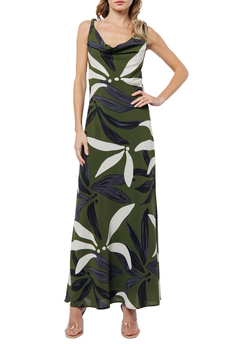Charrisse Abstract Floral Print Maxi Dress, Alternate, color, GREEN MULTI