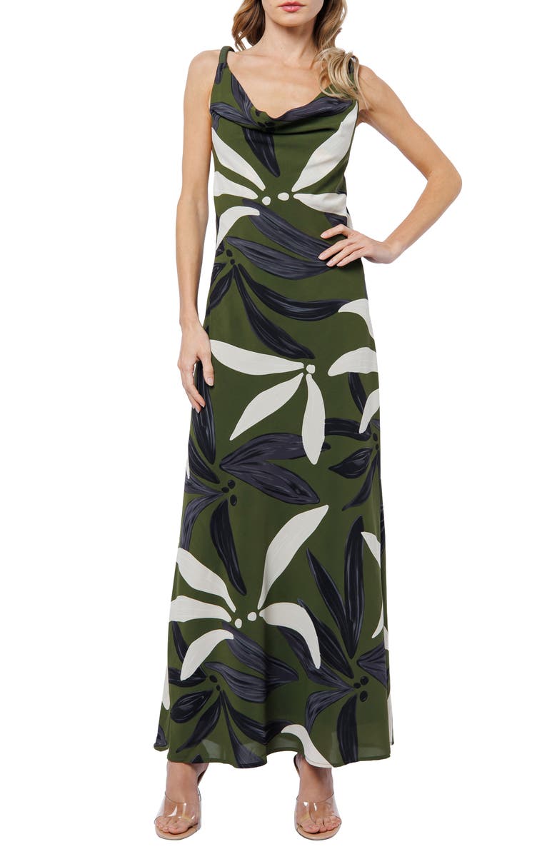 CIEBON Charrisse Abstract Floral Print Maxi Dress, Alternate, color, Green Multi