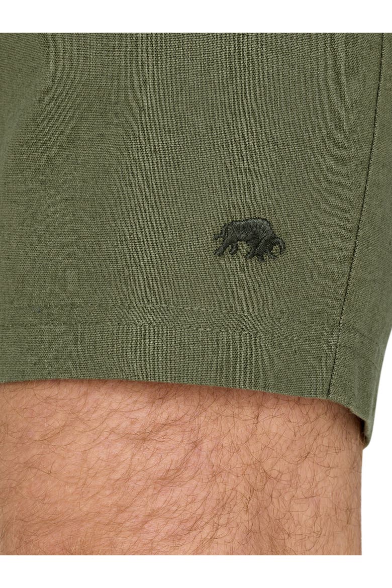 Stretch Waist Linen Blend Short, Alternate, color, Olive