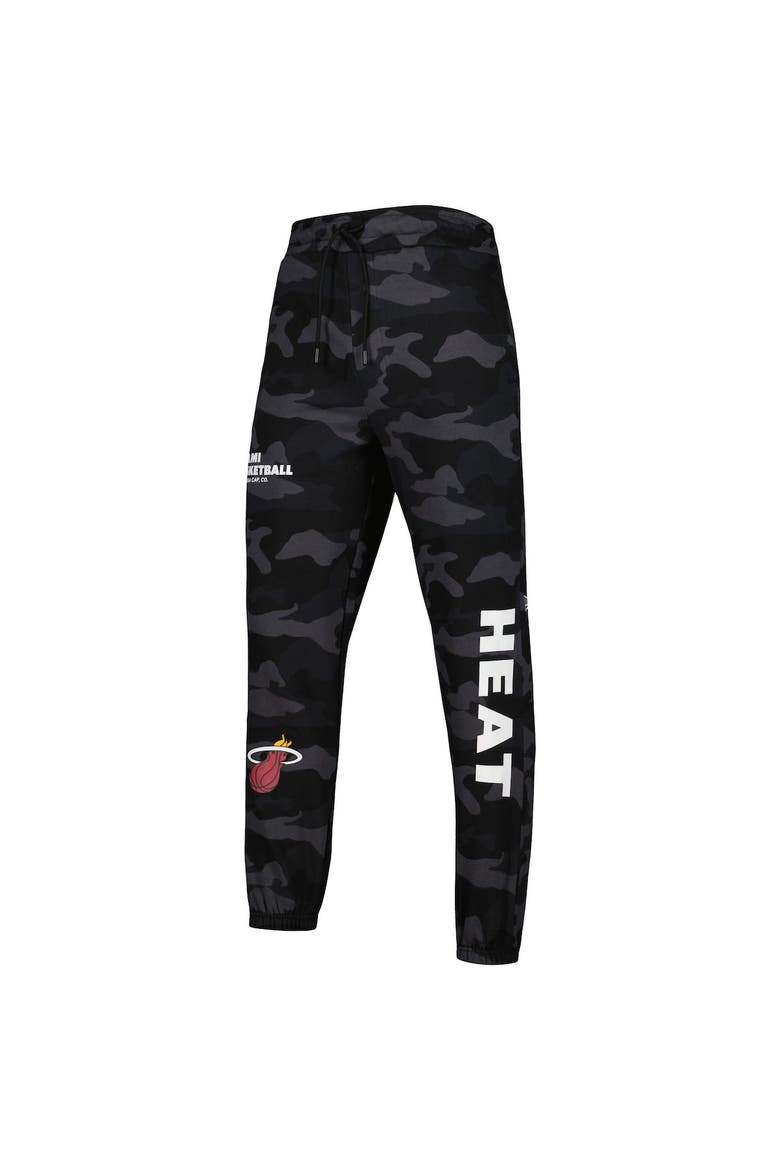 Men's New Era Black/Camo Miami Heat Tonal Joggers, Alternate, color, Black