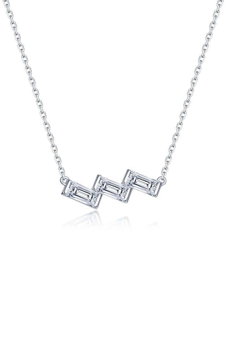 Lafonn Domino Simulated Diamond Pendant Necklace, Main, color,
