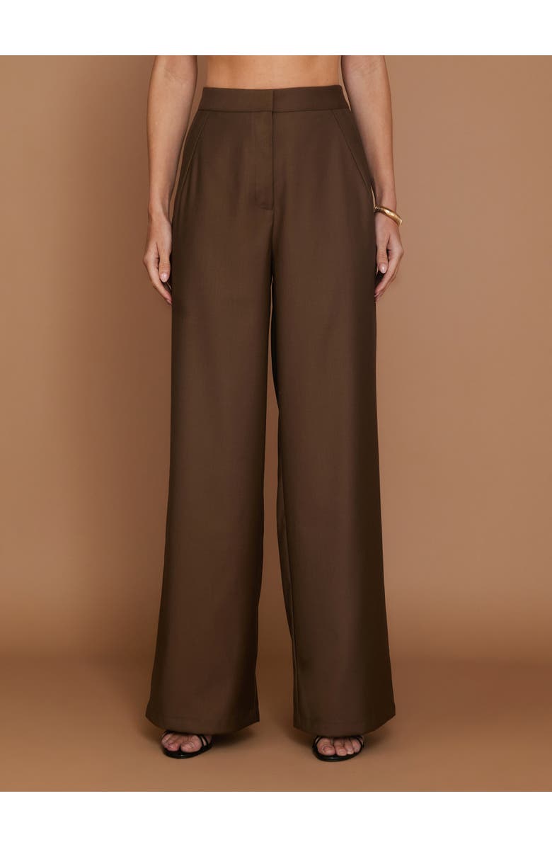 Six Stories Meredith Tailored Wide Leg Pants, Alternate, color, Chocolate