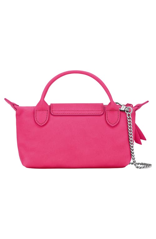 Longchamp Le Pliage Pink Leather Cosmetics Case In Pink
