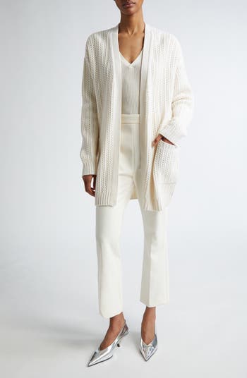 【送料&関税込】Max Mara Ivory Wool Blend Balzac Cardigan Max Mara Balzac Open Front Wool & Cashmere Cardigan | Nordstrom