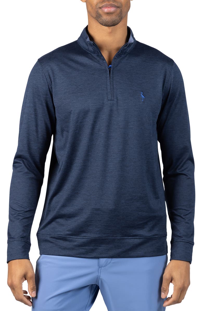 TailorByrd Mélange Mesh Performance Quarter Zip Pullover, Main, color, Navy