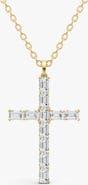 SEREIA OFFICIAL 14K Gold 2 ct Necklace Emerald Cross Diamond Pendant