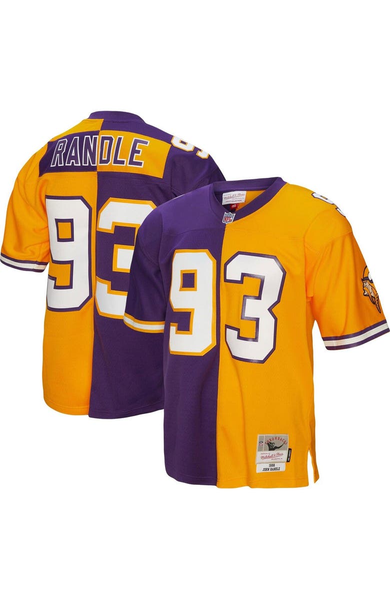 Mitchell & Ness Men's Mitchell & Ness John Randle Purple/Gold Minnesota Vikings 1998 Split Legacy Replica Jersey, Main, color, Purple