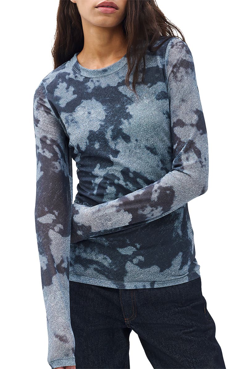 rag & bone Yana Tie Dye Long Sleeve T-Shirt, Main, color, Silver Multi