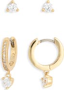 Kate Spade New York crystal stud & huggie earrings set