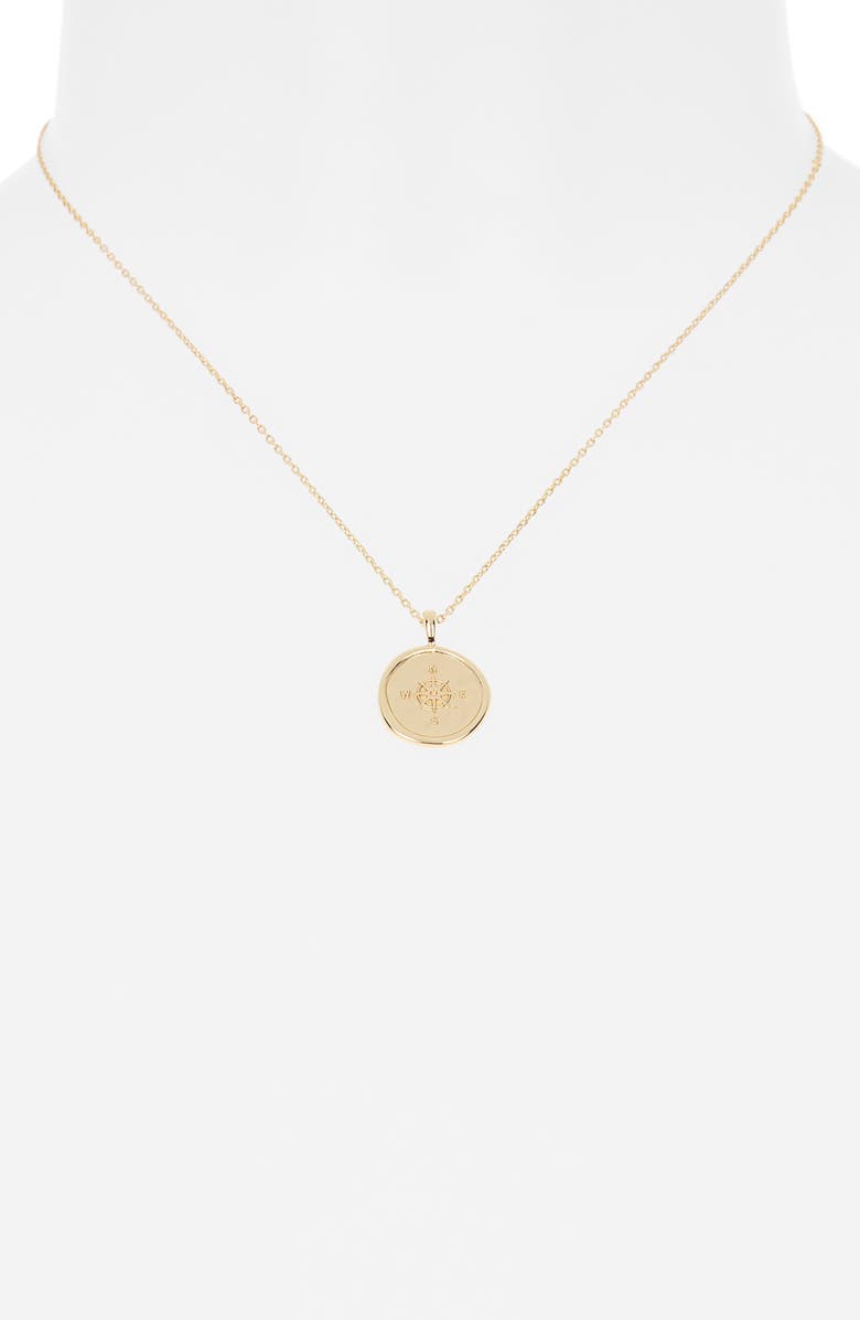 Leith Compass Disc Pendant Necklace, Alternate, color, 