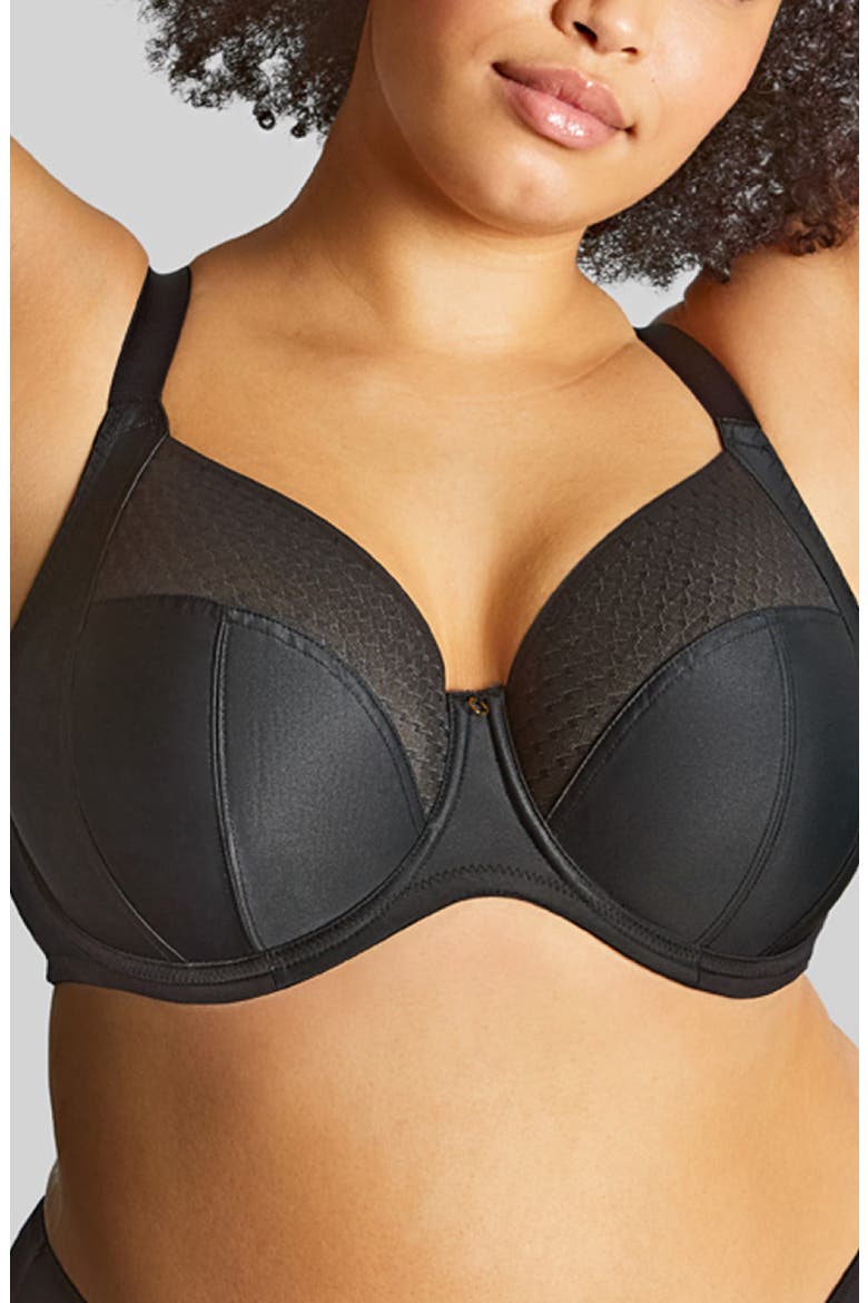 Bliss Underwire Stretch Side Support Bra, Main, color, NOIR