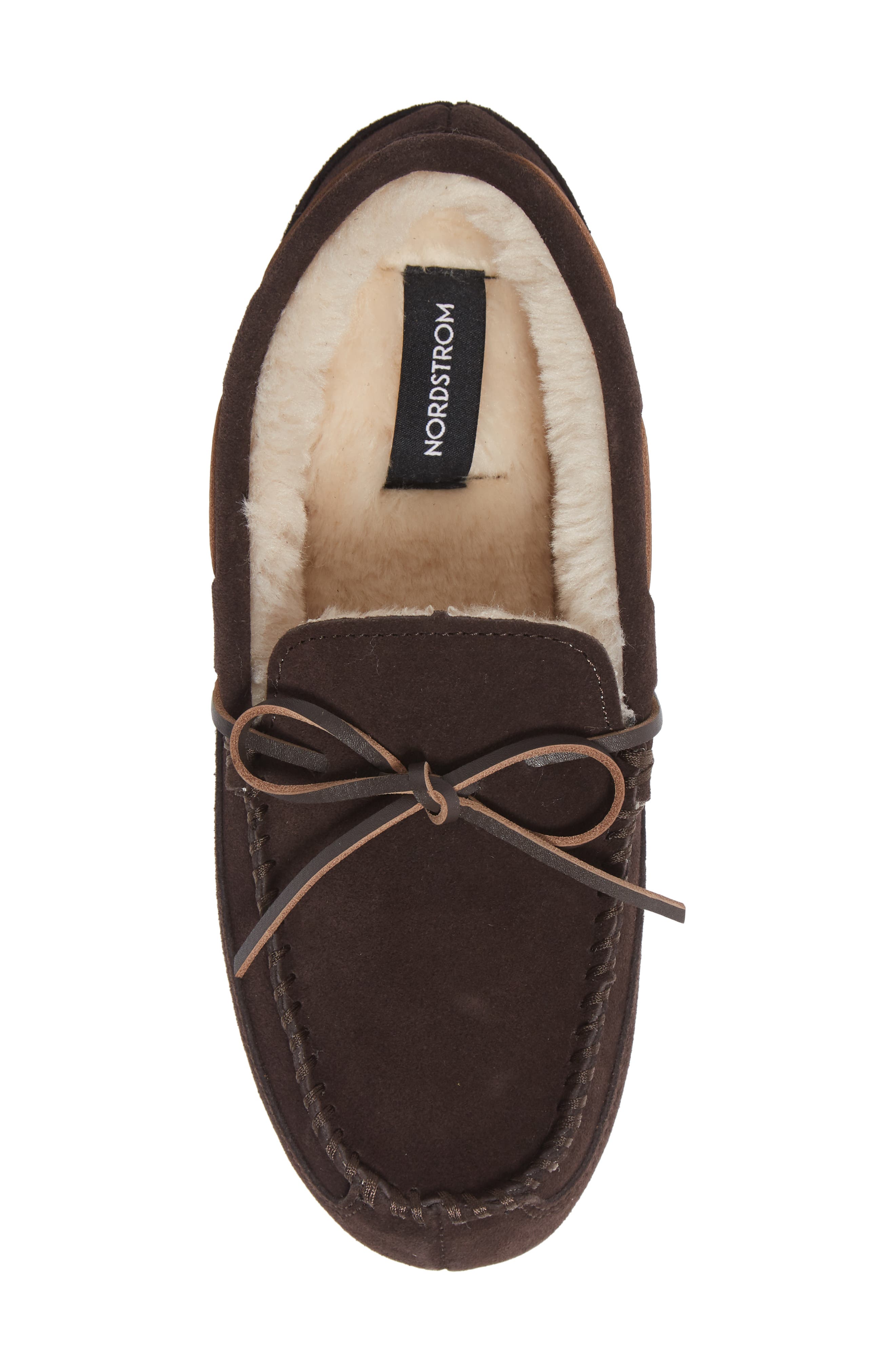 Max Moccasin Slipper, Alternate, color, CHOCOLATE SUEDE