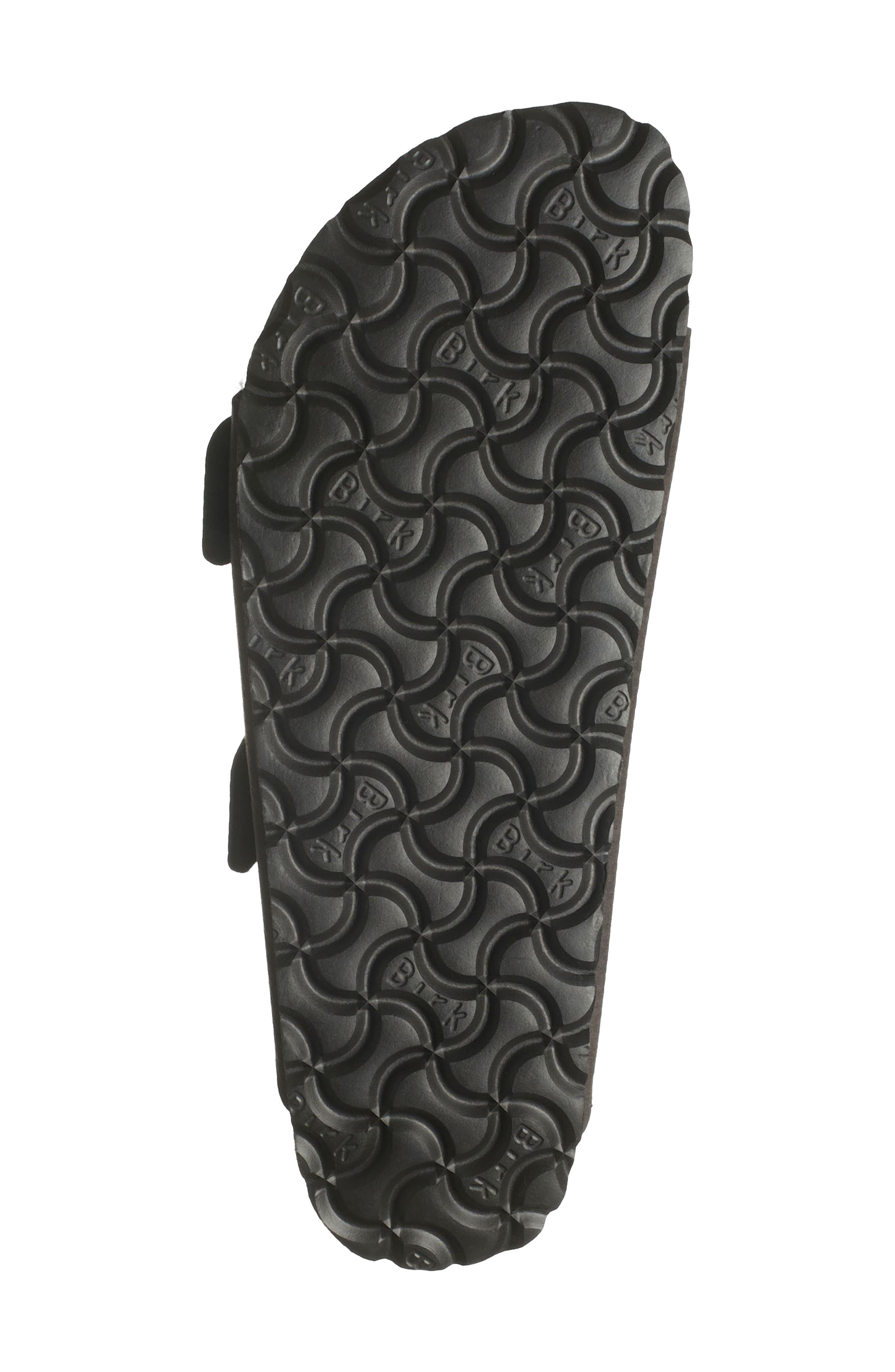 Birkenstock Arizona Genuine Shearling Lined Slide Sandal, Alternate, color, Black/ Black