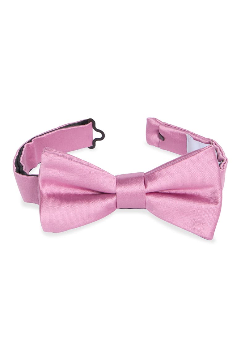 Satin Solid Bow Tie, Main, color, PINK