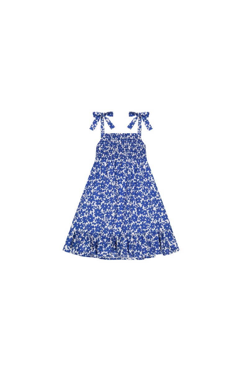 Busy Bees India Shoulder Tie Sundress, Main, color, Blue Poppy