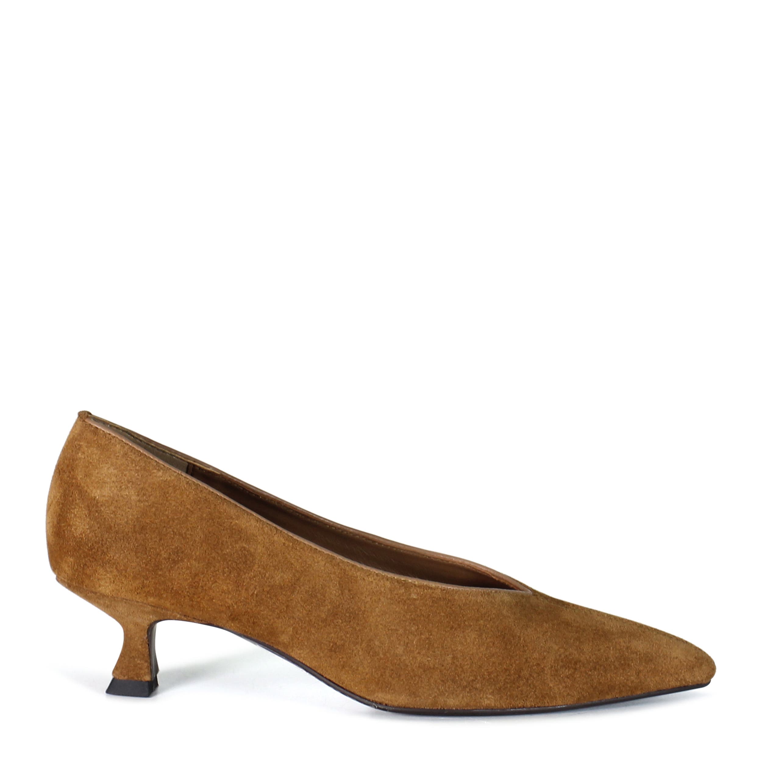 CLAP TON Suede Kitten Heel Pump, Alternate, color, Tan