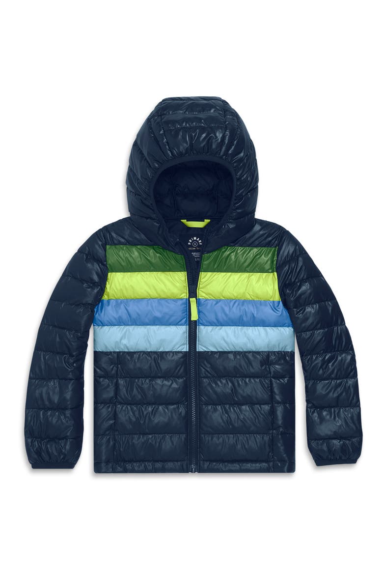Kids' Stripe Puffer Jacket, Main, color, NAVY
